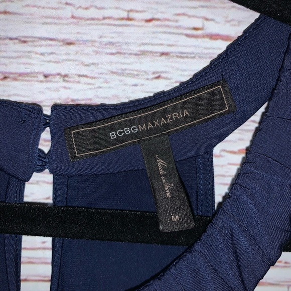 BCBG MaxAzria Halter Maxi Dress Dark Blue Size M - Picture 5 of 8